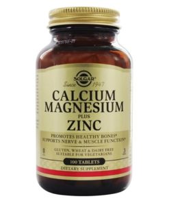 SOLGAR, CALCIUM  MAGNESIUM PLUS ZINC, 100 TABLETS