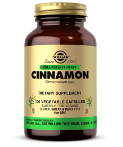 SOLGAR, CINNAMON, 100 VEG CAPS