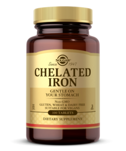 SOLGAR, CHELATED IRON, 100 TABS