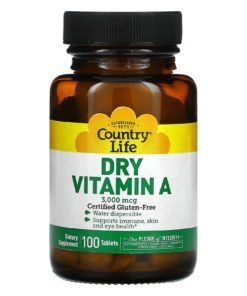 COUNTRY LIFE, DRY VITAMIN A 3000 MCG, 100 TABLETS