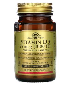 SOLGAR, VITAMIN D3 1000IU, 100 TABLETS